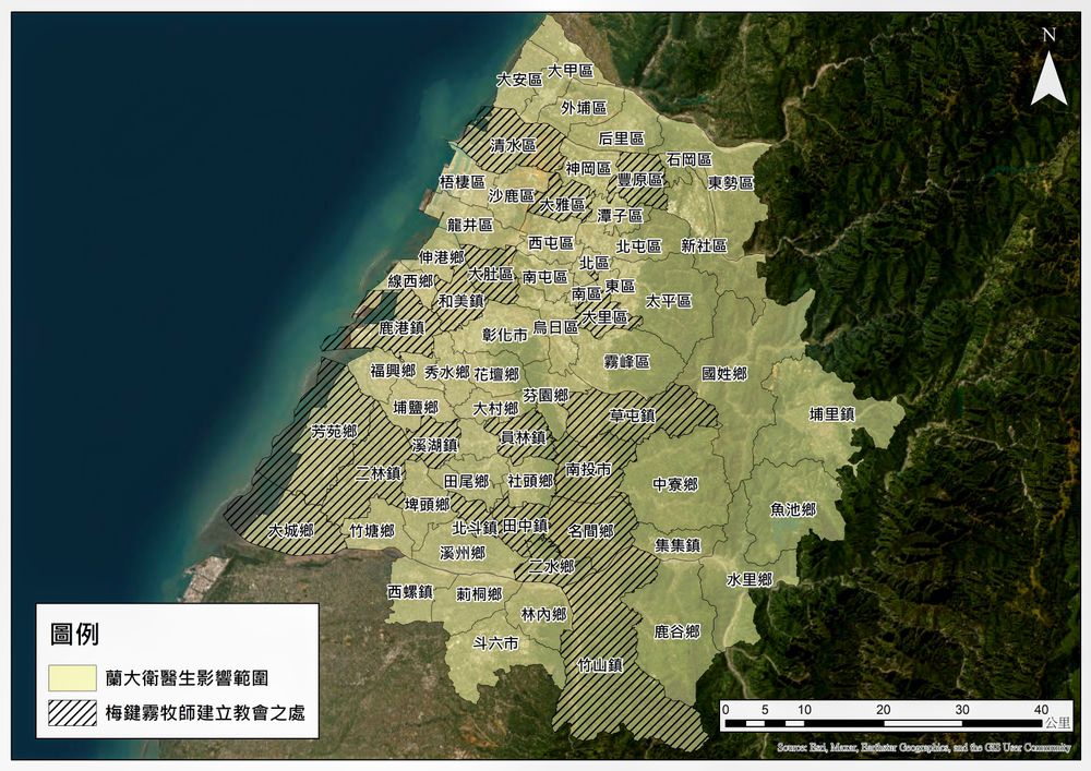 中部地區醫療與福音宣教影響範圍 范博翔製作／日期：2022/12/24