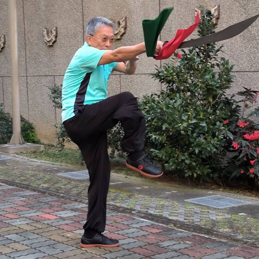 跟隨高芳先習武的王光遠將軍，曾在太極新村表演。(照片提供：楊秋蘋)