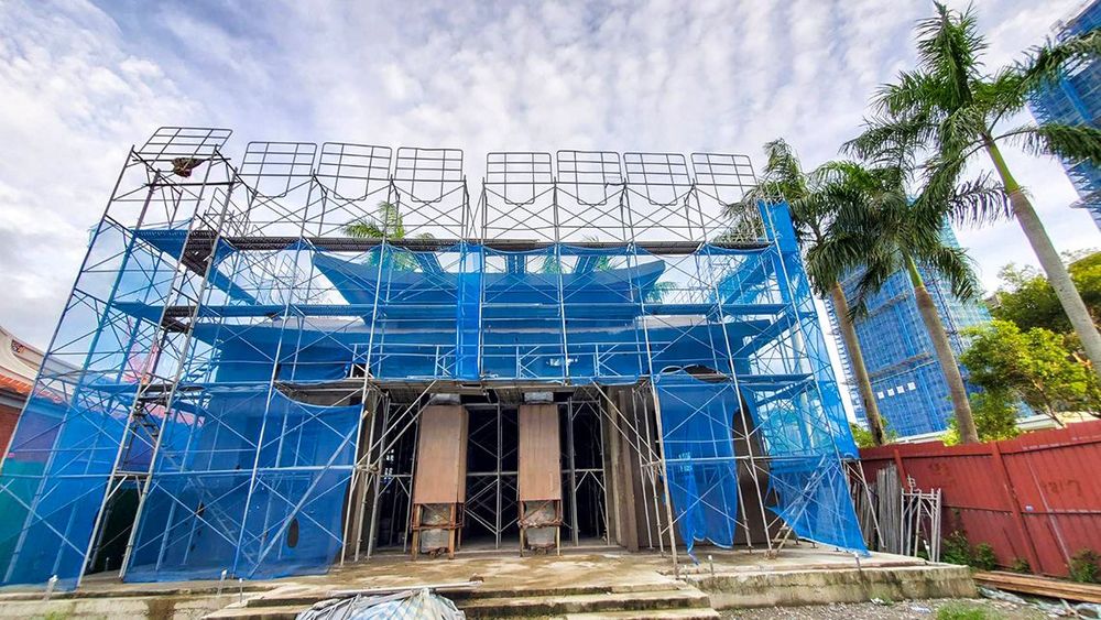 位於新店央北歷史公園的斯馨祠新建工程現貌。照片拍攝者：賴素卿 / 拍攝日期：2022/09/04