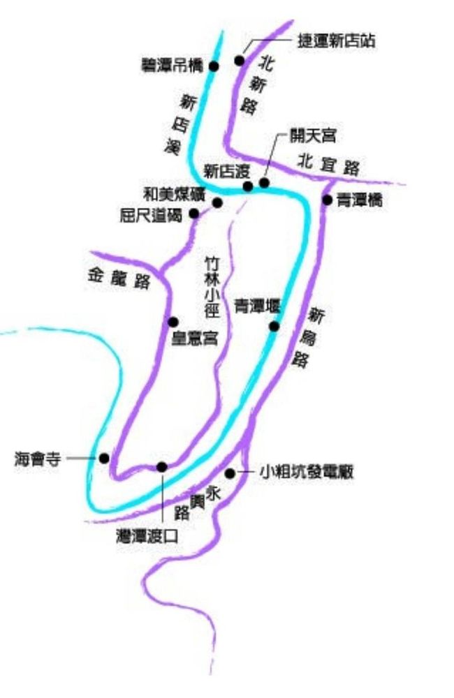 新店渡周遭地圖。照片拍攝者：新店區公所旅遊網 / 拍攝日期：2022/09/13