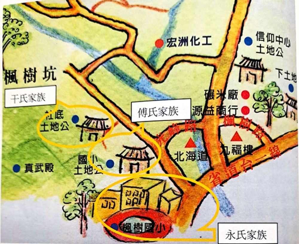 楓樹坑土地公與龜崙社分布圖。照片提供者：張銓津 / 拍攝日期：2023/08/26
