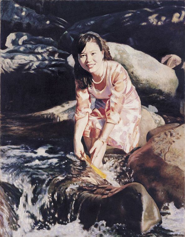 《戲水》/提供者：李梅樹紀念館