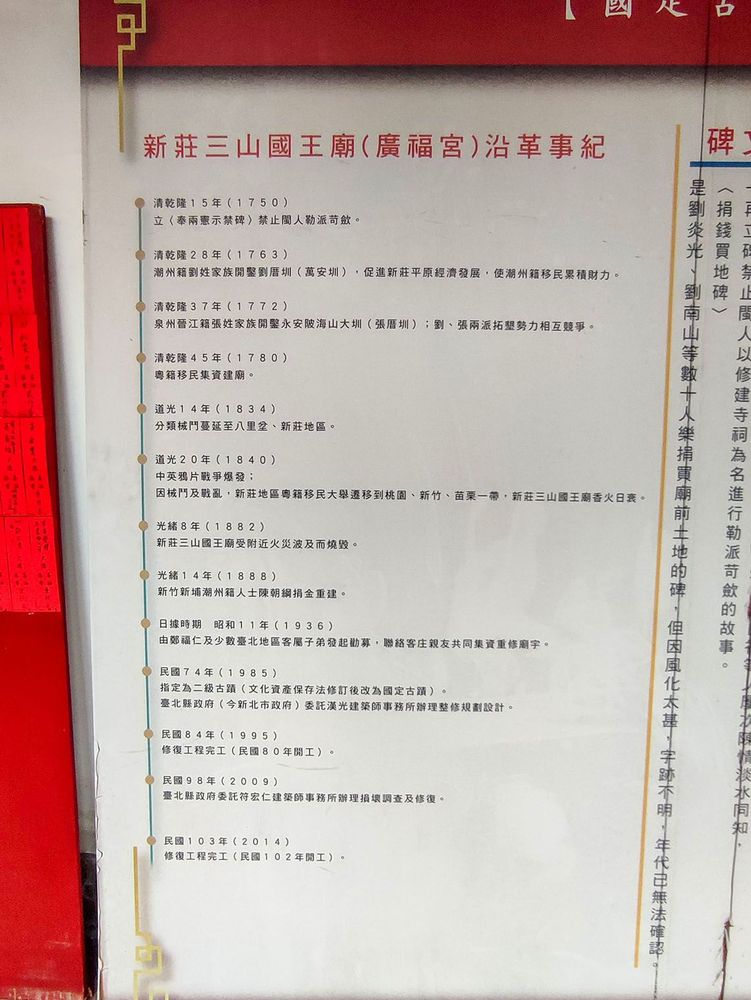 廣福宮的發展沿革。照片拍攝者：海山文史團隊
