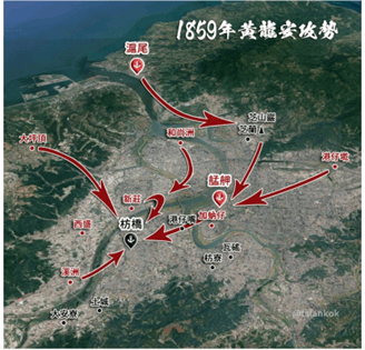 1859年黃龍安攻勢圖（圖片資料來源：北境戰爭 1853-1861）