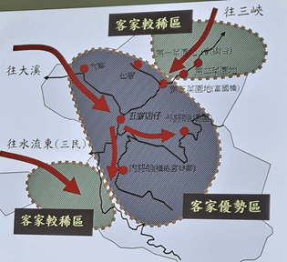 黃安邦墾號往內山地區開墾示意圖（圖片資料來源：廖倫光先生的演講PPT／下載日期：2024/7/31）