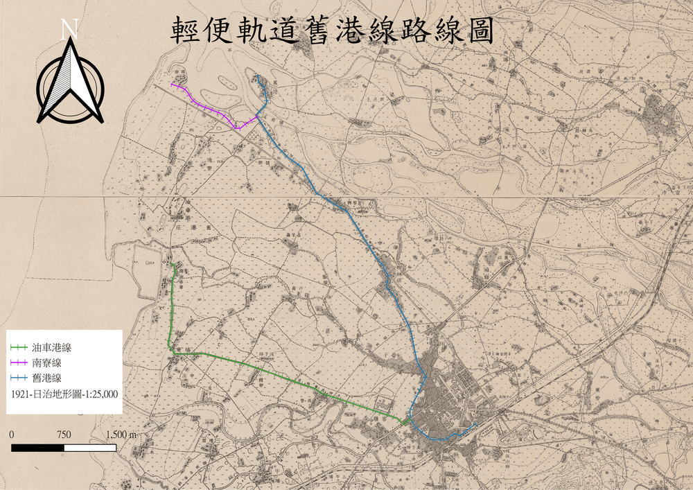 10 輕便軌道舊港線路線圖//提供者: 林軒弘\n 10. Light Rail Jiu-Gang Line Route Map // Provided by: Lin Xuanhong