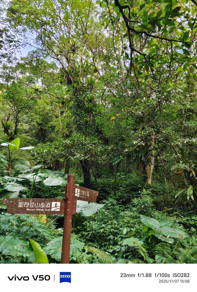 抹茶山聖母登山步道指示牌(照片提供者：吳友睿 / 拍攝日期：：2025.10.30)