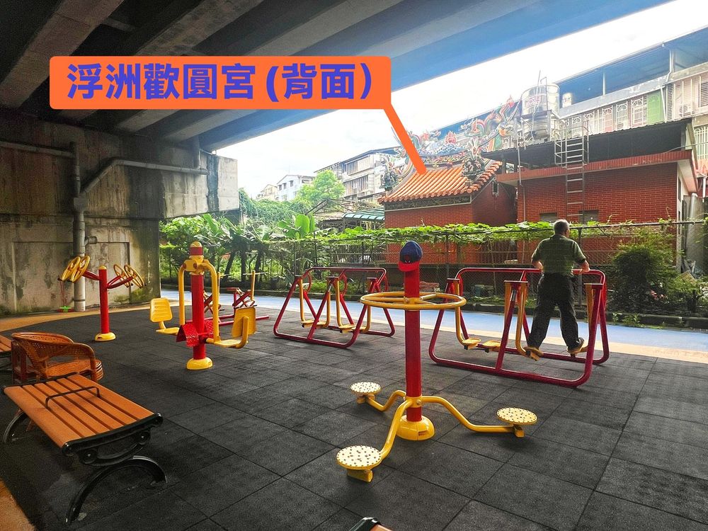 浮洲歡圓宮舊址，在高鐵路線廊道下，從這裡可以看到歡圓宮背影（照片提供者：林鎮邦 / 拍攝日期：2026.06.16）
