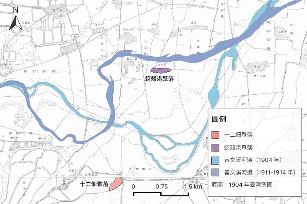 十二佃與變遷的曾文溪流路 顧雅文 繪製 / 日期：2022/10/24