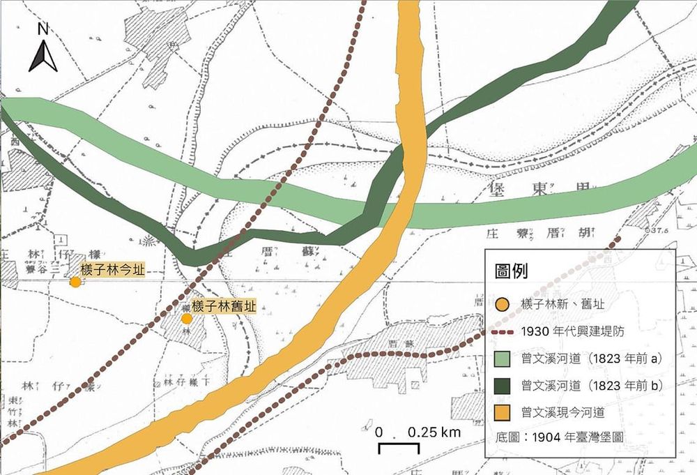 曾文溪歷史流路及檨子林樹群位置 照片提供者：毛毓翔 / 拍攝日期：2023/06/04