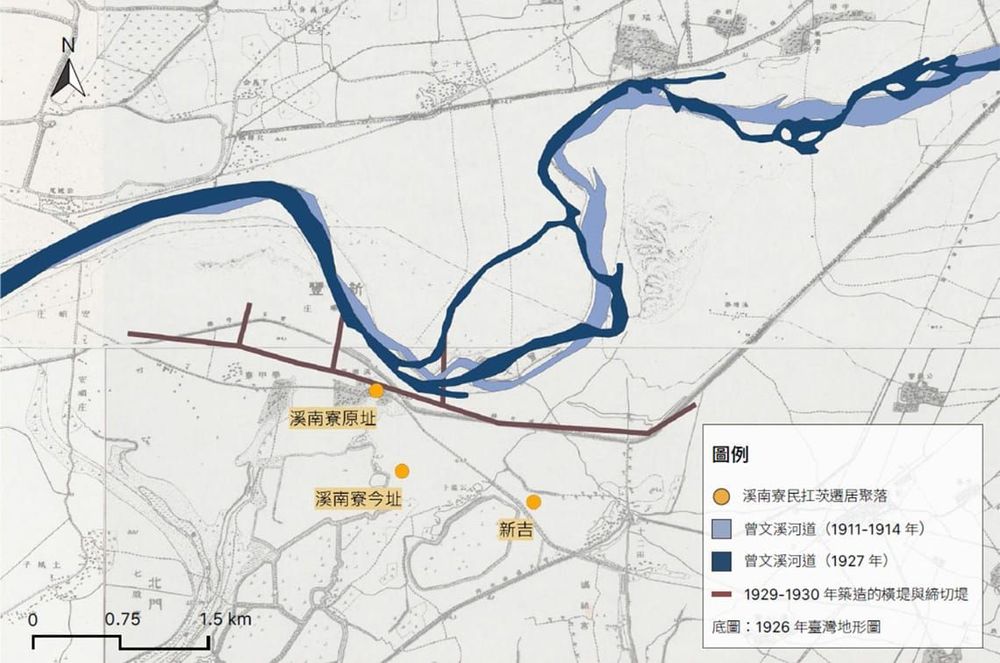 溪南寮居民的遷徙與變遷的曾文溪流路 顧雅文 繪製 / 日期：2022/10/24