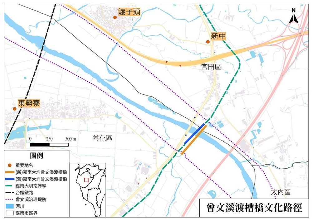 曾文溪渡槽橋文化路徑 毛毓翔 繪製 / 日期：2023/08/12